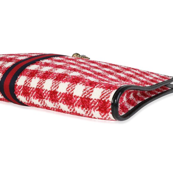 Gucci Red & White Tweed Large Rajah Tote - Picture 6 of 6